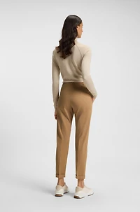 Regular-fit pants stretch-cotton satin