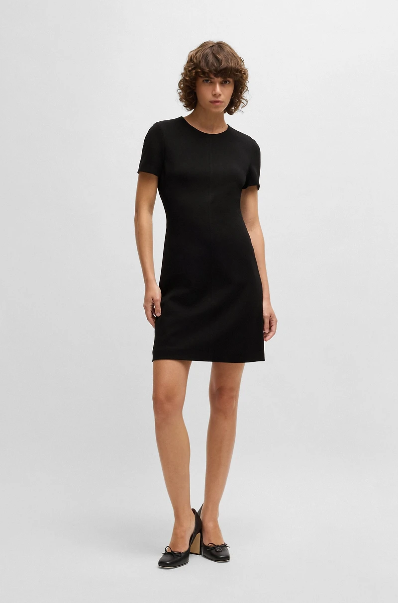 Slim-fit crew-neck dress stretch fabric