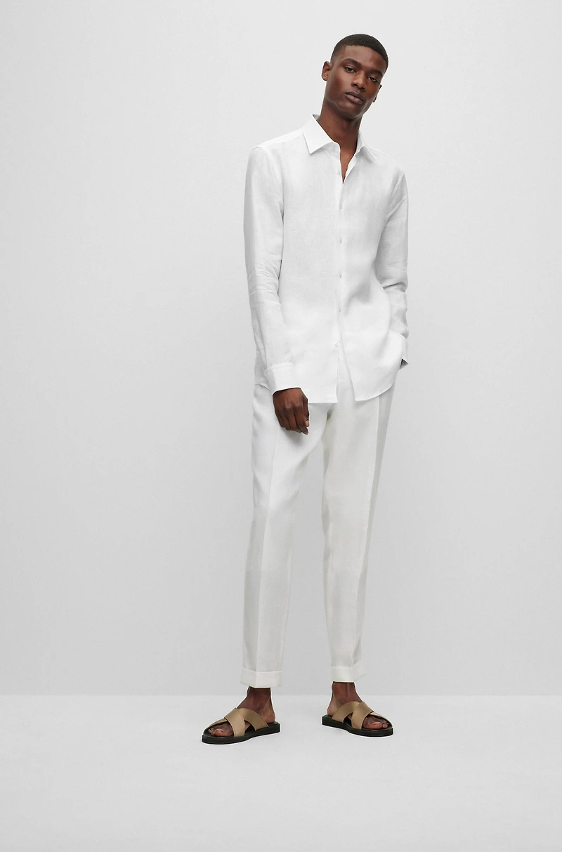 Slim-fit shirt Italian-made linen