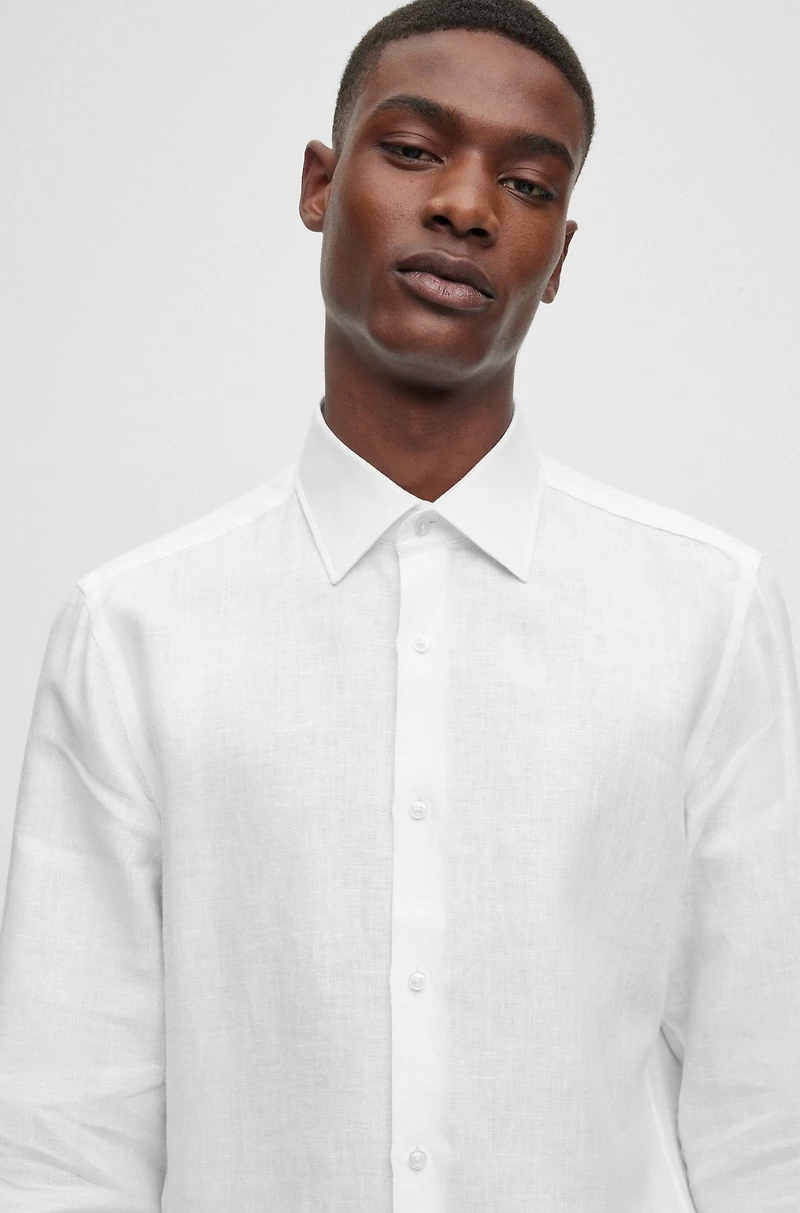 Slim-fit shirt Italian-made linen