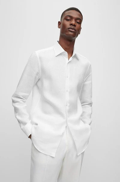 Slim-fit shirt Italian-made linen