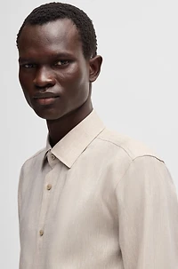 Slim-fit shirt Italian-made linen