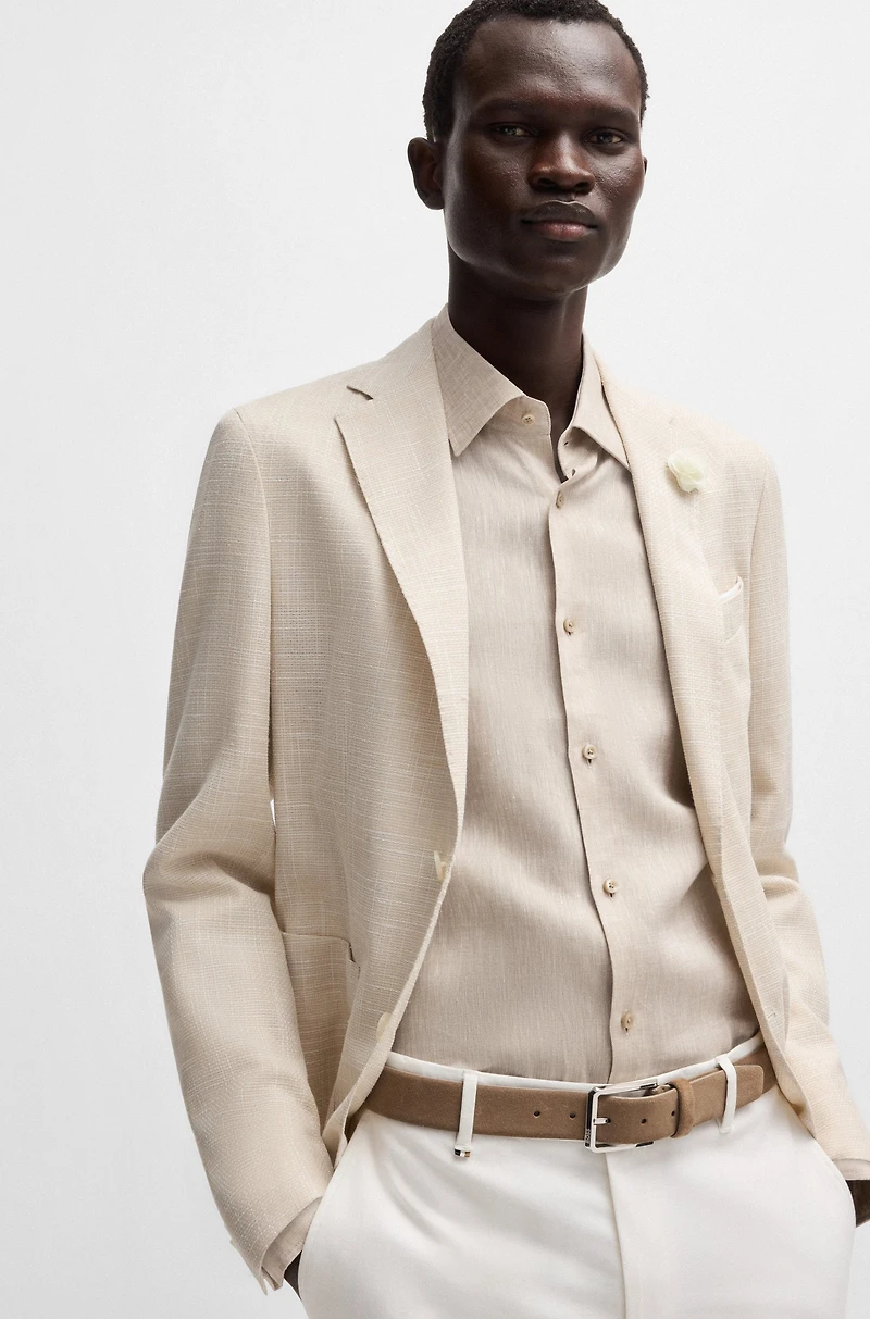 Slim-fit shirt Italian-made linen