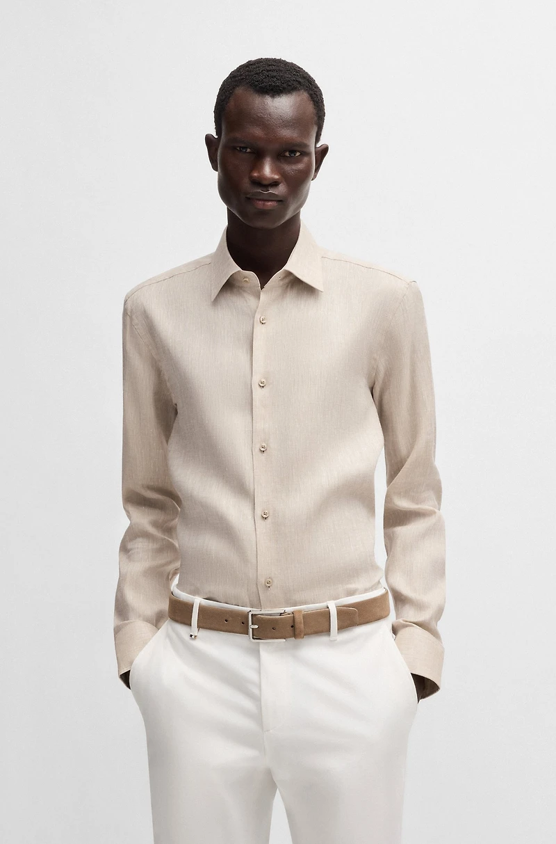 Slim-fit shirt Italian-made linen