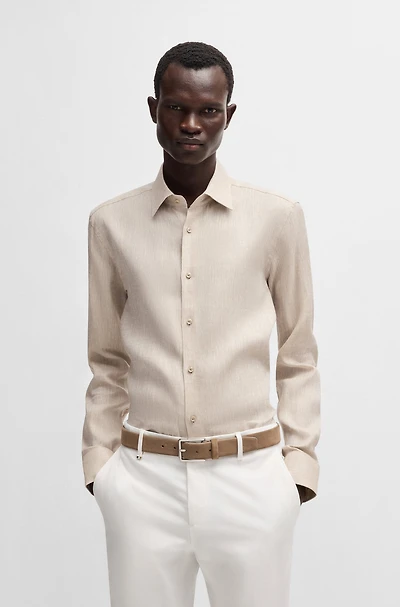 Slim-fit shirt Italian-made linen