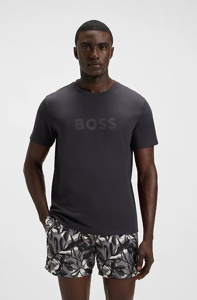 Cotton-jersey T-shirt with SPF 50+ UV protection