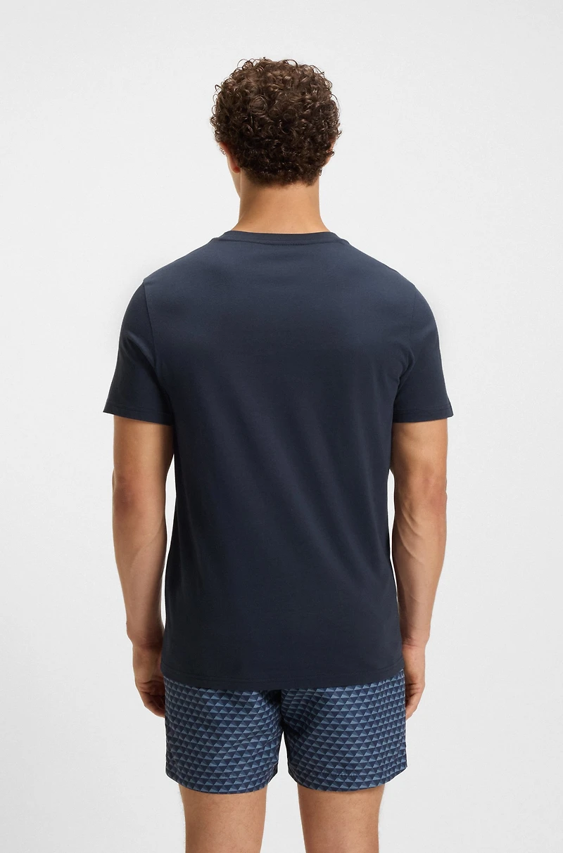 Logo-print beach T-shirt cotton jersey