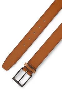 Italian-leather belt with logo keeper