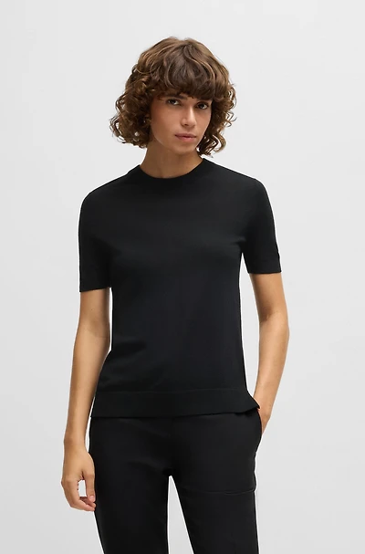 Short-sleeved sweater Merino wool