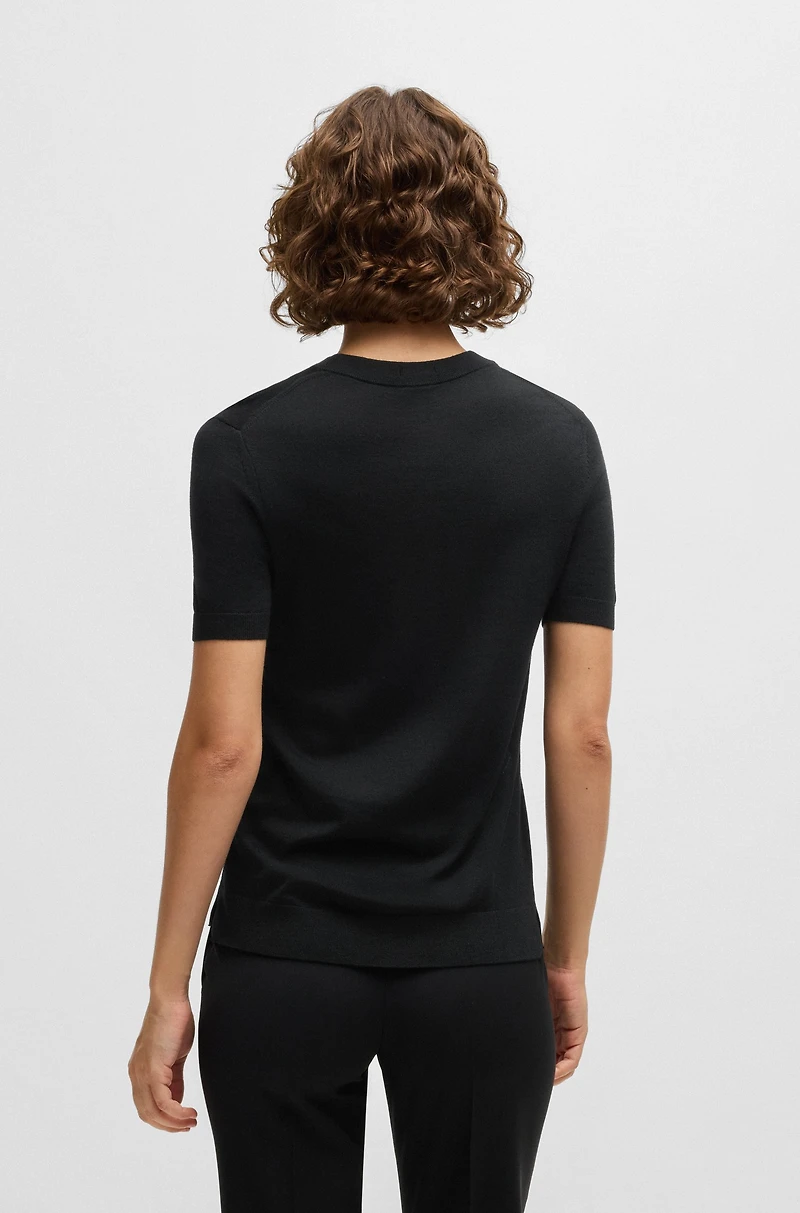 Short-sleeved sweater Merino wool