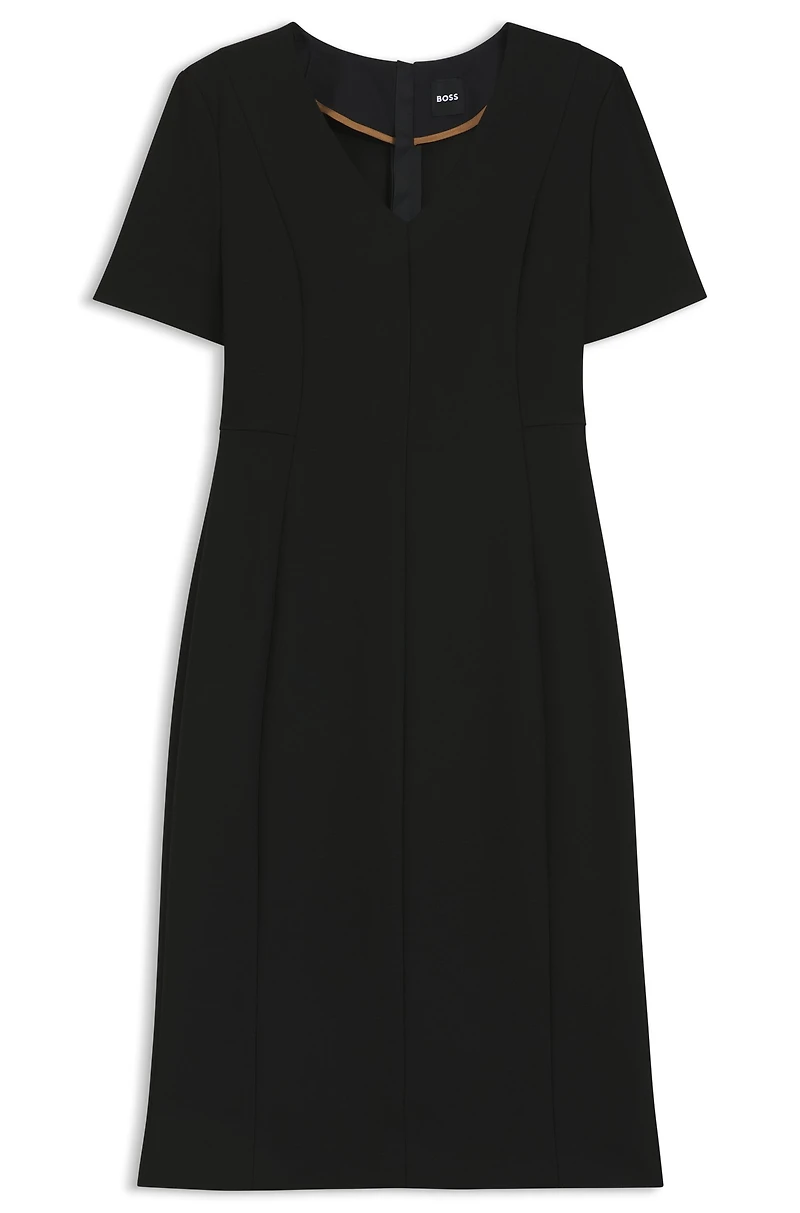 V-neck dress stretch fabric