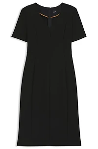 V-neck dress stretch fabric