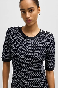 Structured-stripe dress stretch-cotton jersey