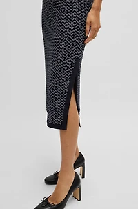 Structured-stripe dress stretch-cotton jersey