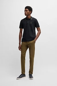 Cotton-piqué polo shirt with logo detail