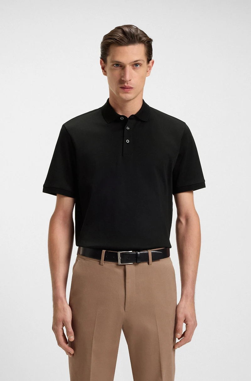 Mercerised-cotton polo shirt a regular fit