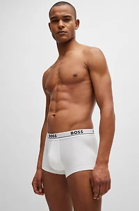Three-pack of stretch-cotton trunks with logo waistbands