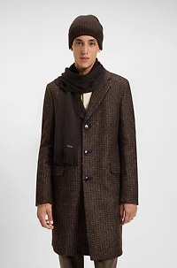 Logo-plaque beanie hat in virgin wool