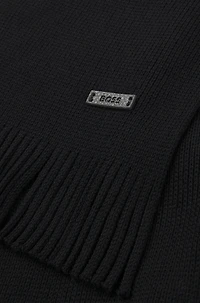 Raschel-knit scarf in merino wool