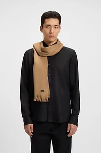 Raschel-knit scarf in merino wool