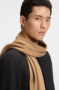 Raschel-knit scarf in merino wool