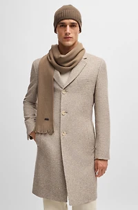 Logo-plaque scarf in virgin wool