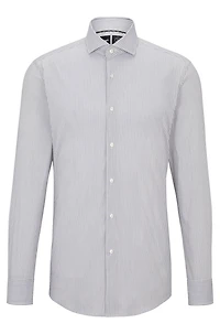 Slim-fit shirt striped performance-stretch fabric
