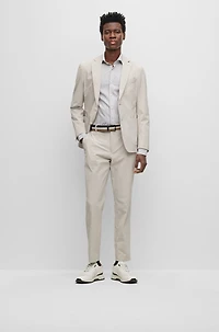 Slim-fit shirt striped performance-stretch fabric