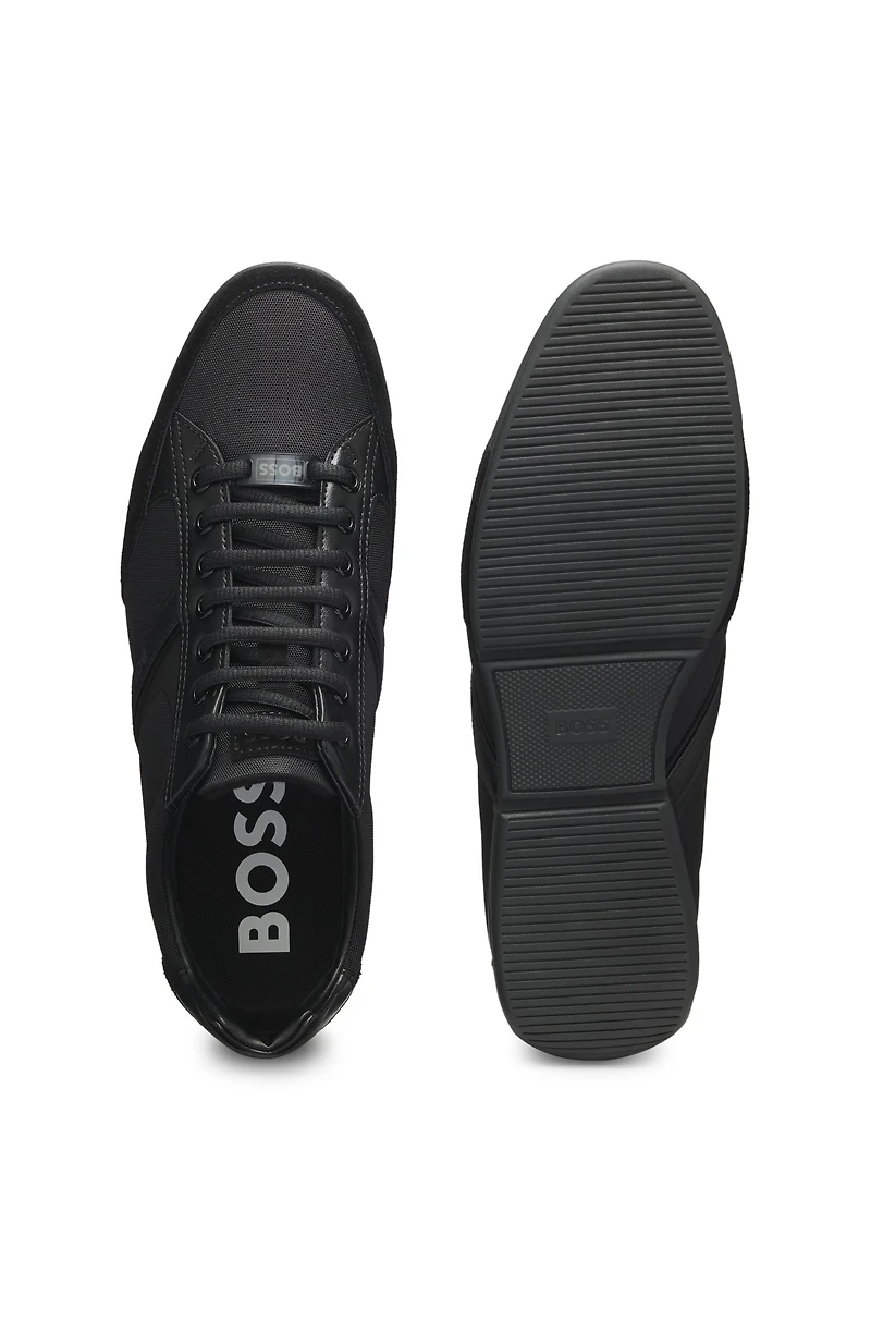 Mixed-material trainers with suede and faux leather