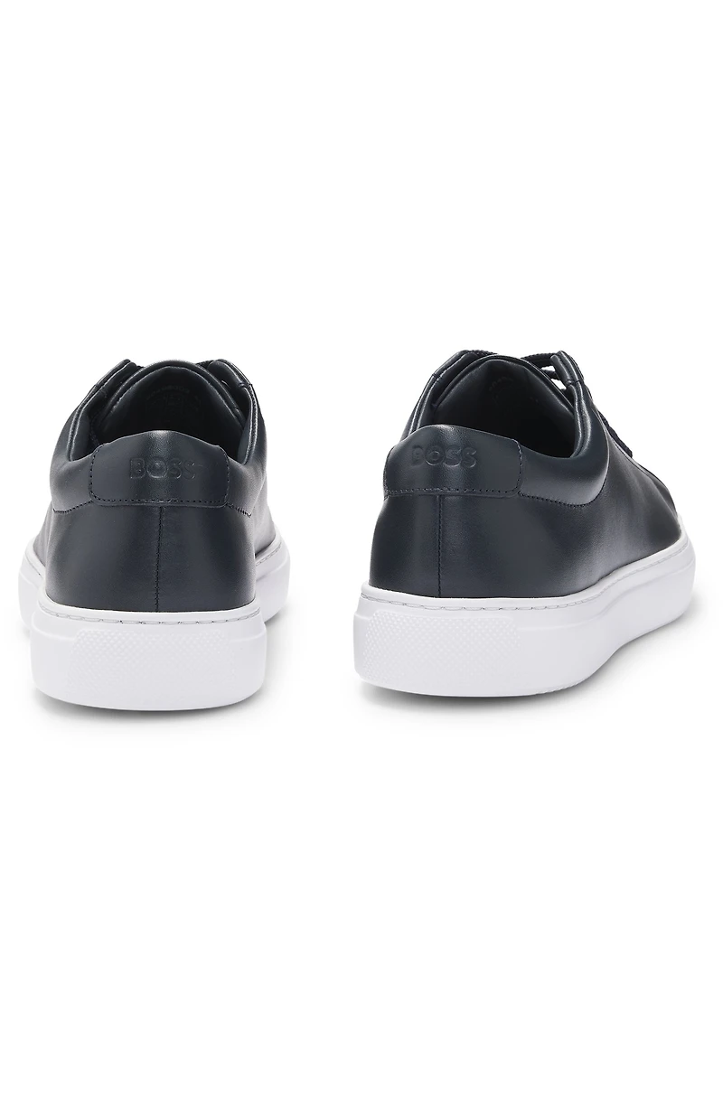 Nappa-leather trainers with branded counter