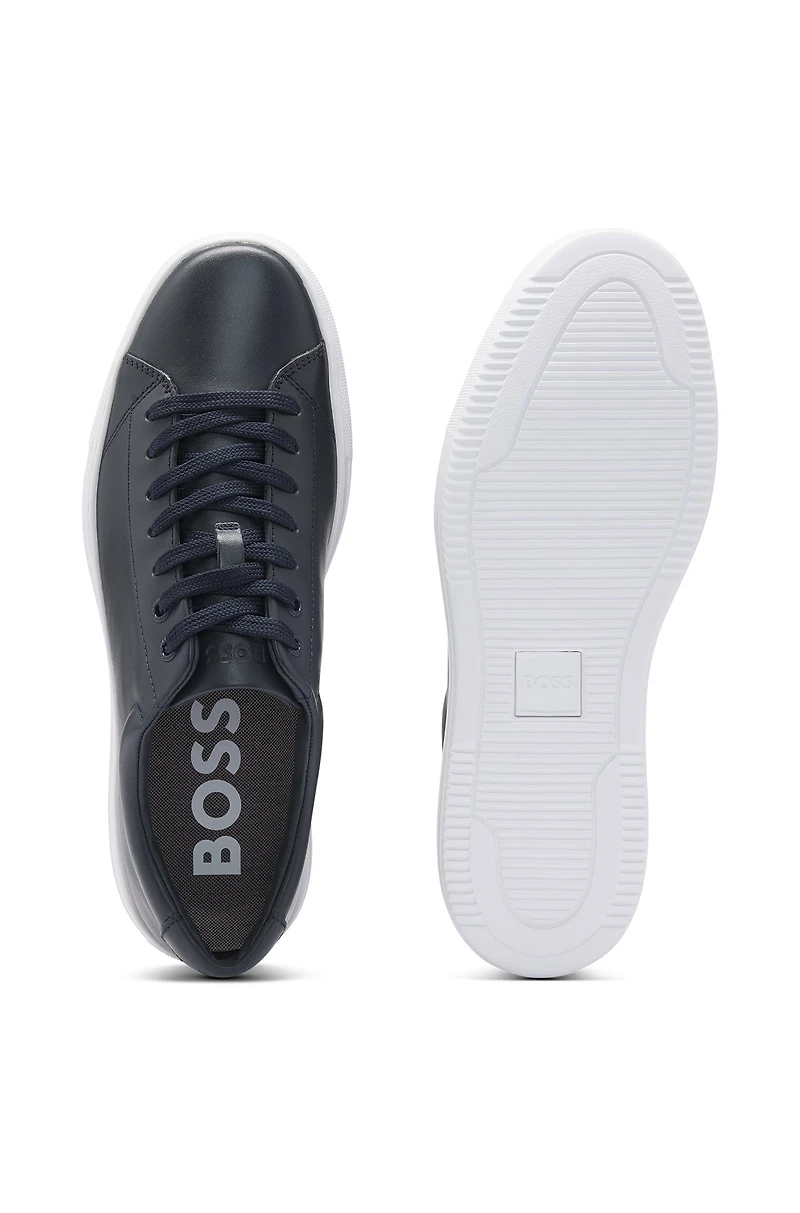 Nappa-leather trainers with branded counter