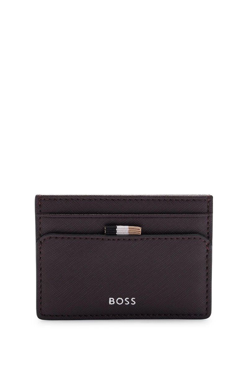 Card holder with signature stripe and logo detail