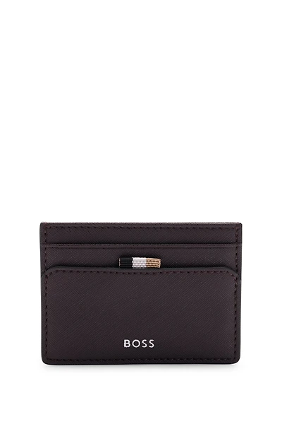 Card holder with signature stripe and logo detail