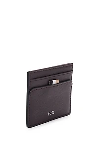 Card holder with signature stripe and logo detail