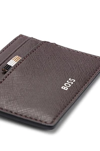 Card holder with signature stripe and logo detail