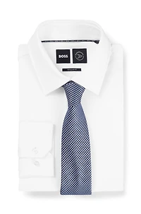 Silk-blend tie with jacquard pattern