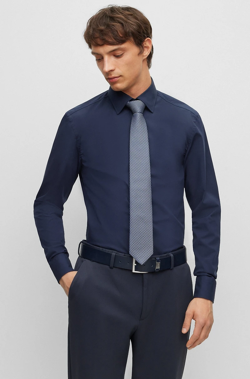 Silk-blend tie with jacquard pattern
