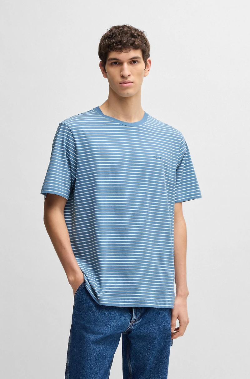 Relaxed-fit T-shirt cotton with horizontal stripes