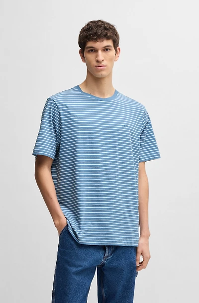 Relaxed-fit T-shirt cotton with horizontal stripes