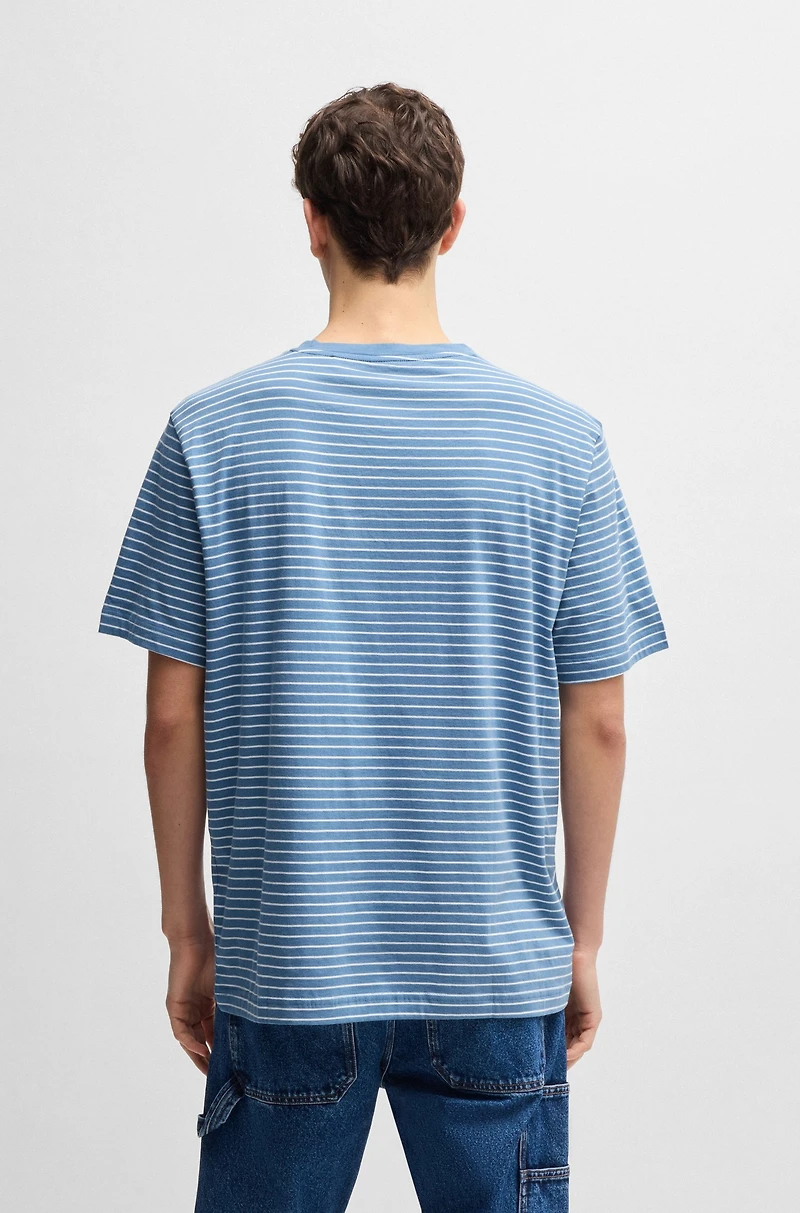 Relaxed-fit T-shirt cotton with horizontal stripes