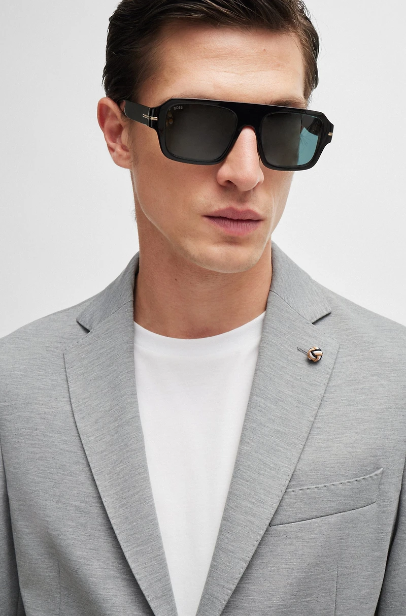 Slim-fit jacket melange interlock jersey