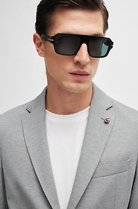 Slim-fit jacket melange interlock jersey