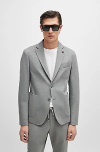 Slim-fit jacket melange interlock jersey
