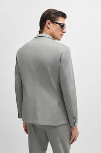 Slim-fit jacket melange interlock jersey