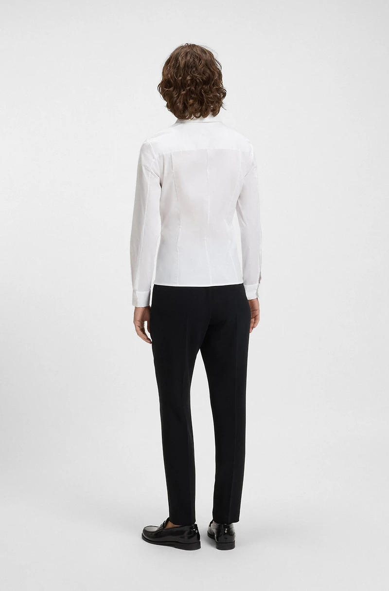 Slim-fit blouse a stretch cotton
