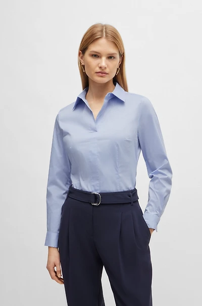 Slim-fit blouse a stretch cotton