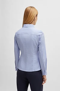 Slim-fit blouse a stretch cotton