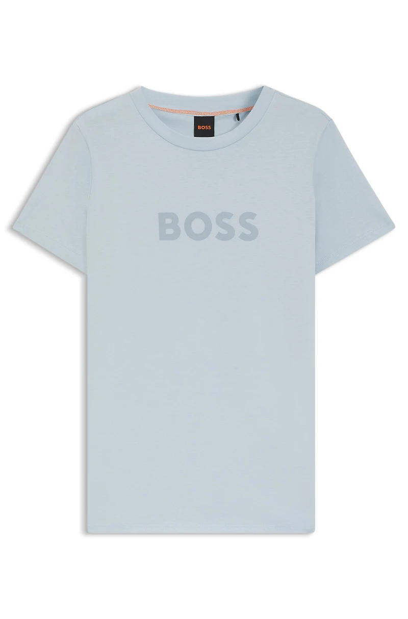 Contrast-logo T-shirt cotton jersey