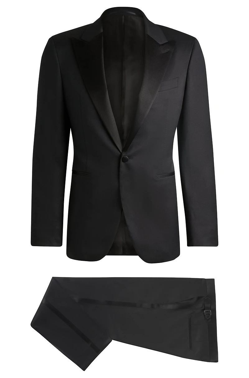 Slim-fit tuxedo suit wool and silk