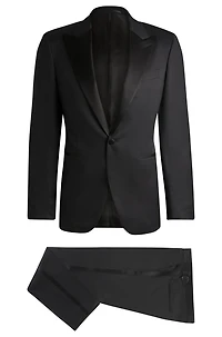 Slim-fit tuxedo suit wool and silk